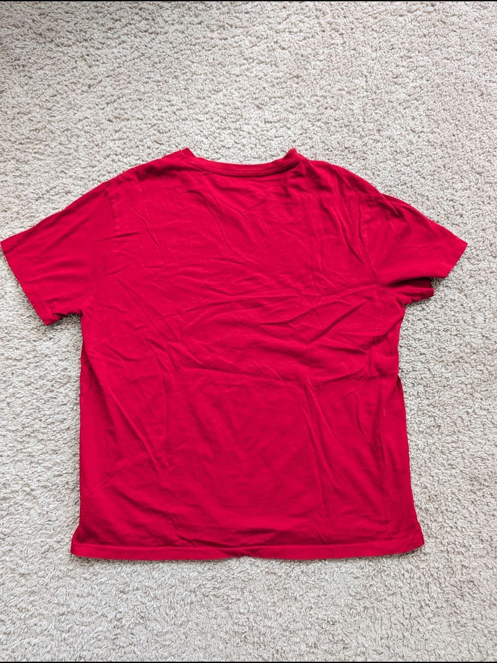 Polo Ralph Lauren Red Blue Pony V-Neck Cotton Short Sleeve Tee Size Large - Picture 2 of 8